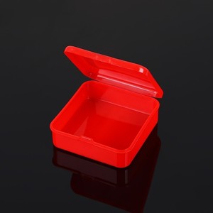 Square Red <b>Plastic</b> Storage <b>Box</b> With Lid For Sticker Or Candy Storage 5030 - Product Image 1