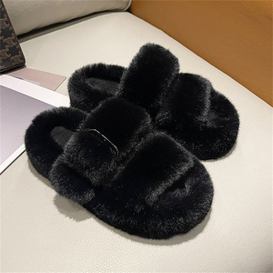 Chanclas de piel auténtica de felpa suave para casa, pantuflas de invierno a la moda, precio atractivo, gran oferta, <span class=keywords><strong>2022</strong></span> - Product Image 3