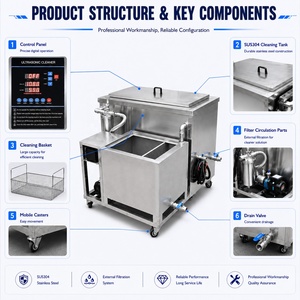 <span class=keywords><strong>Nettoyeur</strong></span> à ultrasons industriel 108L avec filtre <span class=keywords><strong>pour</strong></span> pièces de moteur automobile, culasse, boîte de vitesses, piston, élimination du carbone et de l'huile - Product Image 5