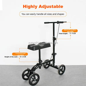 Nạng-Hỗ trợ bốn bánh xe Walker rollator gãy xương kháng Carbon khung thép Chiều cao có thể điều chỉnh đĩa phanh cho đơn-chân - Product Image 5