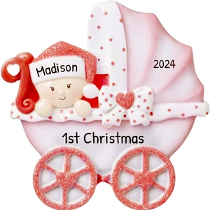 Ensemble d'ornements de Noël en résine <span class=keywords><strong>pour</strong></span> poussette, premier Noël de bébé, souvenir de vacances personnalisé avec nom <span class=keywords><strong>pour</strong></span> garçon et fille - Product Image 4
