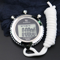 Yisheng Stopwatch Logam Tahan Air Timer Lari Lapangan Latihan Kebugaran Bercahaya Hitung Mundur Model Senyap Tanpa Daya YS-528L