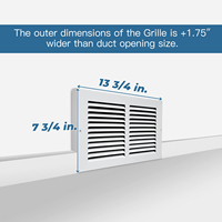 Grille d'aération de porte en aluminium Grille d'aération de porte blanche pour salle de bain Garage Cabinet