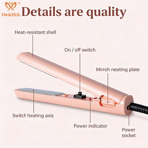 Pakiss Lisseur et boucleur de cheveux en céramique 2 en 1, mini fer à friser de voyage pour femmes, rechargeable par USB - Product Image 3