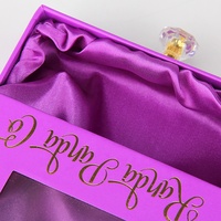 Luvin Sinicline — sacs d'emballage de mèches de cheveux, boîte à tiroir en papier violet de luxe, boîte et sacs d'emballage de mèches de cheveux