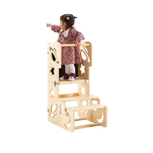 Best seller montessori wooden toddler kids kitchen helper step stool learning tower