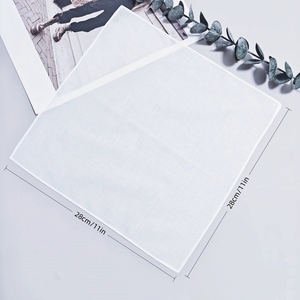 Pañuelo de algodón blanco con borde de encaje para boda y Navidad, de algodón peinado - Product Image 2