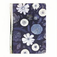 Journal à couverture rigide A5 personnalisé avec estampage en feuille d'or Papeterie élégante pour cadeau Agenda populaire et impression de carnets