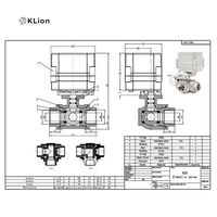 Vanne de régulation de débit motorisée KLION RTS OEM 3 voies DN20 en acier inoxydable 304, filetage NPT BSP, actionneur électrique, vanne à bille AC 220V