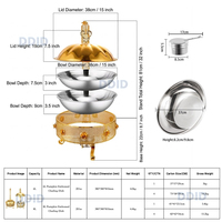8L Gold Edelstahl Chafing Dish Buffet-Set mit Hängedeckel, geeignet für Bankette & Partys, Speisenwärmer, Präsentations- und Servierschale