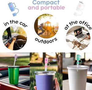 Hot Bán Tái Sử Dụng 3D Silicone Rơm Bìa Cap Dễ Thương Động Vật Đầy Màu Sắc Cup Hình Dạng Đám Mây 10Mm Rơm Topper Cho Stanley Cup Phụ Kiện - Product Image 4