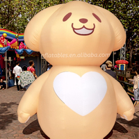 Adorable chiot personnalisé gonflable PVC modèle 3m taille gonflable personnage planète boule miroir avec ventilateur pour écran boule affiche