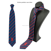 Cravate d'affaires formelle en polyester jacquard rayé de haute qualité, personnalisable avec logo, pour hommes