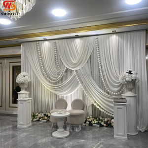 Último Diseño 2026: Cortina de Fondo para Boda de Terciopelo Blanco Leche Sedoso, Precio de Fábrica Económico, Drapeable, con Efecto de Chifón para Escenario - Product Image 1