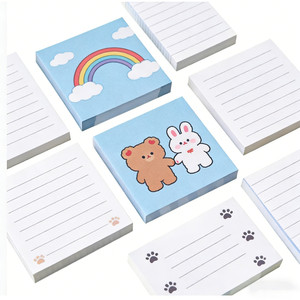 Papeterie personnalisée mignonne en papier ligné, blocs-notes pour enfants, autocollants de notes quotidiennes Kawaii Maid Cafe, 30/50 feuilles, fournitures scolaires, notes adhésives - Product Image 1