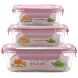 High Borosilicate <b>Glass</b> Lunch <b>Box</b> Household Bento <b>Box</b> Microwave Compartments Preservation Bowl With Lid - Product Image 1