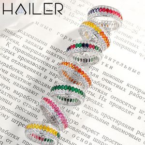 Cincin Pernikahan Perak 925 Bertabur Batu Permata Multi Warna dengan Safir Buatan Laboratorium, Cincin Janji untuk Wanita - Product Image 6