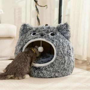 Échantillon Gratuit Lit pour Chat, Lits pour Chats d'Intérieur Lavables, Niche Chaude et Mignonne pour Chat, Grande Niche pour Chat et Chien, Lit pour Chat Douillet en Peluche avec Capuche - Product Image 6
