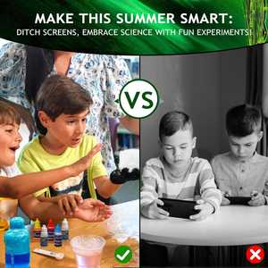 Kit scientifique d'expériences 200 + pour enfants, idées de cadeaux d'anniversaire de Noël Cool Boy, ensemble de <span class=keywords><strong>chimie</strong></span> et de <span class=keywords><strong>physique</strong></span>, jouets STEM pour garçons et filles - Product Image 6