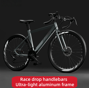 Bicicleta de Carretera R6 con Cuadro de Acero de Alto Carbono Ultraligero, Neumáticos Estrechos Multivelocidad, Frenos de Disco, Capacidad de Carga de 120 kg, Manillar de 700C - Product Image 5