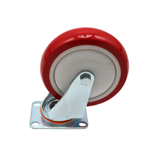 मध्यम शुल्क 75 मिमी 100 मिमी 125 मिमी लाल पॉलीयूरेथेन पु ट्रोली स्विवेल कैस्टर व्हील 3 4 5 इंच - Product Image 4