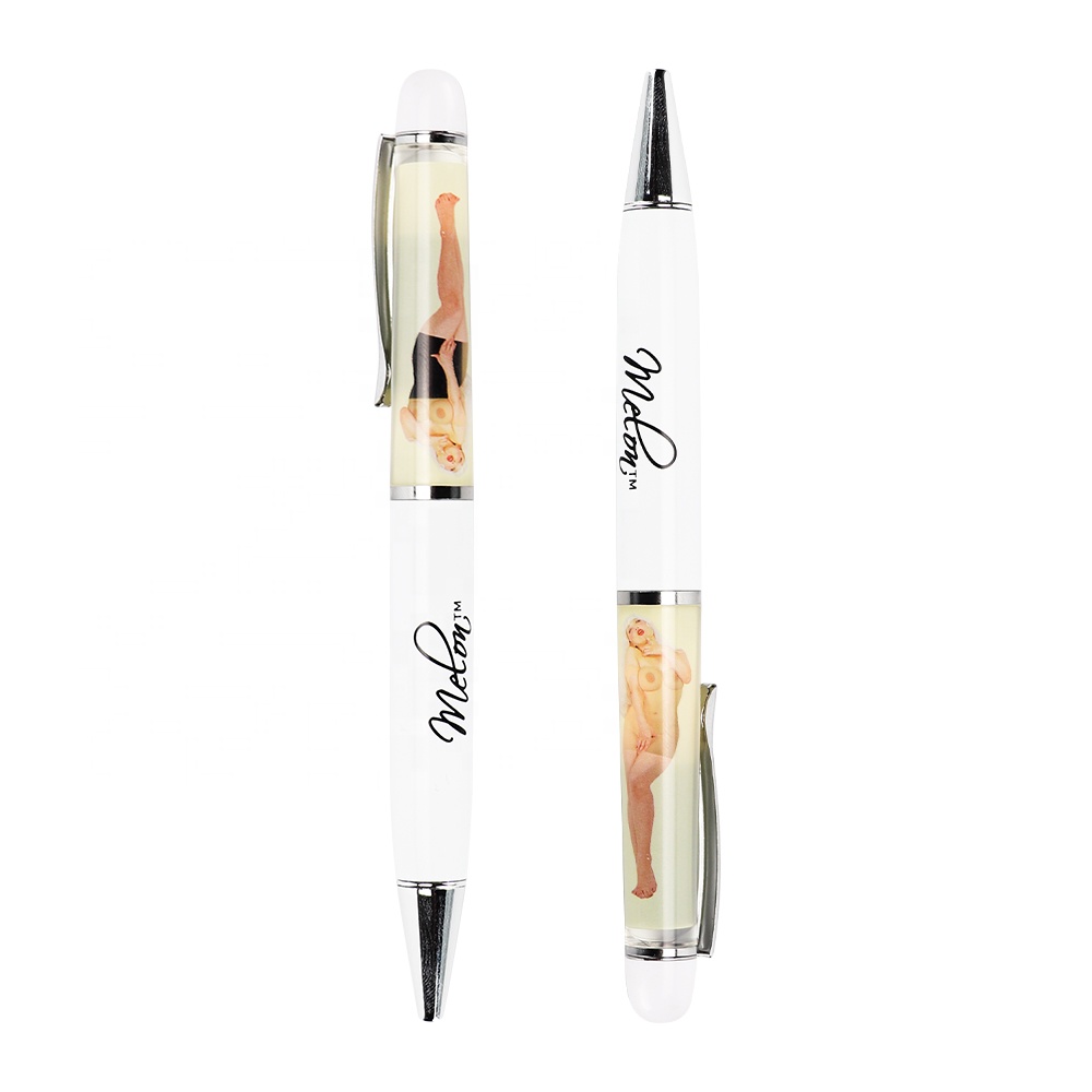 hot sale Lady Acrylic Moving Promotion Gifts Liquid Oil Slide Layer Aqua Floaty Pen with Stripper Naked Floating Sliding Panel