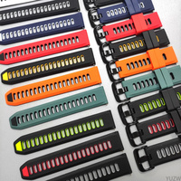 Bracelet en silicone bicolore 18 mm 20 mm 22 mm, bracelet de montre intelligente en caoutchouc pour Garmin Forerunner 265 265s 170 970