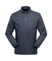 Veste softshell noire imperméable coupe-vent à col montant et fermeture éclair pour le travail en extérieur et les trajets quotidiens