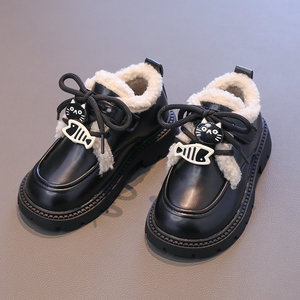 Scarpe per bambini da <span class=keywords><strong>bambina</strong></span> in cotone scarpe Casual in pelle invernale principessa foderate in pile in stile Lefu britannico scarpe calde per bambine - Product Image 4