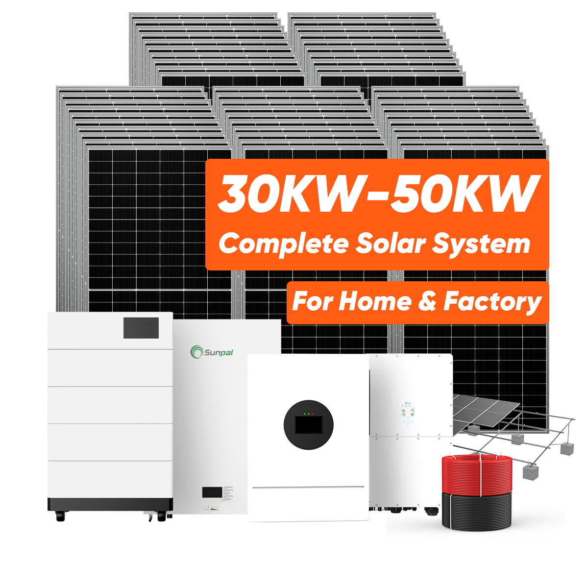 Sunpal Solar Energy System Manufacturer 10kw 20 Kw 30kw 40kw 50KW Hybrid Solar System Complete Solar Kit · image 1