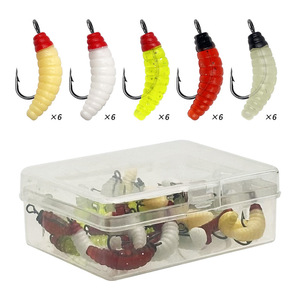 Set en caja <span class=keywords><strong>de</strong></span> señuelos blandos <span class=keywords><strong>de</strong></span> lombriz encerada con cabeza sumergida y <span class=keywords><strong>gusano</strong></span> biónico <span class=keywords><strong>de</strong></span> 20mm y 0.45g, micro aparejos <span class=keywords><strong>de</strong></span> pesca para Minnow Zacco al por mayor - Product Image 6