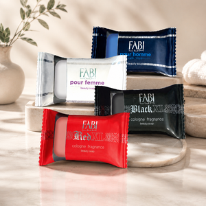 Savon de toilette végétalien pour homme Fabilux 130 g, disponible en rouge XL, noir XL et blanc, pour un nettoyage doux et durable, directement de l'usine - Product Image 1