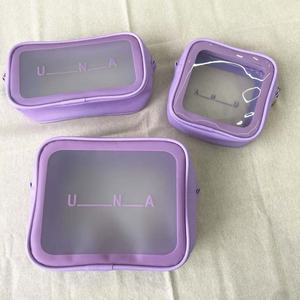 7 sizes Pu pvc Purple toiletry <b>bag</b> set clear frost makeup <b>bag</b> <b>waterproof</b> PVC cosmetic <b>bag</b> for wigs make up skincare organize - Product Image 3