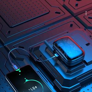 Venta caliente M20 TWS Auriculares LED Skull Linterna Espejo Superficie M10 Auriculares Cargador <span class=keywords><strong>grande</strong></span> Caja Cancelación de ruido BT5.3 Auriculares - Product Image 5