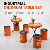 Ensemble de tables et sièges de rangement en acier inoxydable, style industriel moderne, sur mesure pour usine, pour café, bar, pub et petits espaces commerciaux