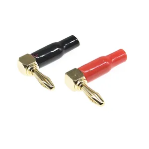 Right Angle 90 Degree 4mm Banana Plug Screw L Type for Binding Post Amplifiers Video Speaker Adapter Connector