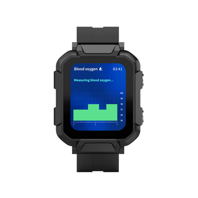 Smart Watch With Blood Oxygen Monitor Touchscreen Heart Rate Tracker Rectangular Silicone Band Unisex Fitness Watch