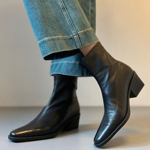 Botines de tacón medio bajo y suave para <span class=keywords><strong>mujer</strong></span>, con suela silenciosa, tacón grueso, punta cuadrada y cremallera trasera, color liso, nueva colección <span class=keywords><strong>otoño</strong></span>/<span class=keywords><strong>invierno</strong></span>. - Product Image 2