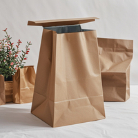 Sachet Doypack en papier kraft brun avec fond plat large, qualité alimentaire, avec feuille d'aluminium, 0,5 LB 250g 500g