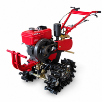آلة حرث التربة المحمولة 180E/9HP بمحرك ديزل مبرد بالماء وجنزير مزدوج، مثالية للمزارع والحدائق.