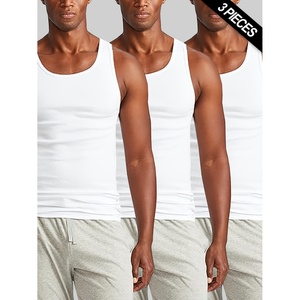 <b>Men's</b> <b>Sleeveless</b> Summer Casual Gym Tank Tops High Quality Breathable 100% Cotton Quick Dry Workout Shirts - Product Image 2