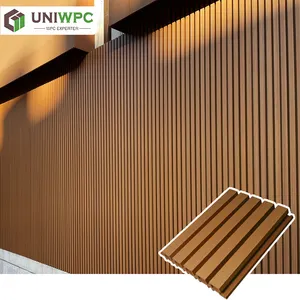 Slatted rãnh tường Bảng điều khiển bên ngoài trang trí tường Bảng điều khiển tường ốp 148*21 mét ngoài trời WPC Bảng điều chỉnh - Product Image 1