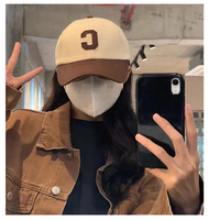 Gorra de Béisbol para Hombre y Mujer, Gorra de Moda con Parche de Letra C, Gorras con Visera para el Sol de Verano, Diseño de Bloques de Color para Uso Casual