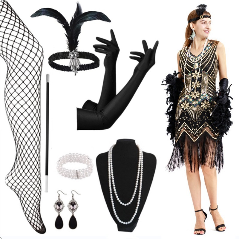 Black and gold dress accessories B