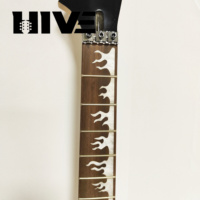 Manche de guitare électrique HIVE en érable et palissandre, 24 frettes, 6 cordes, avec double tremolo métallique 42 mm, sonorité flamboyante