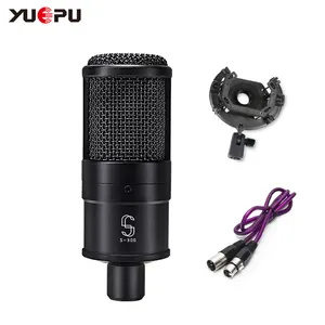 S300 Condenser Microphone Computer Game Live Shockproof Mount, Recording XLR, Male and Female Audio Cable, Metal