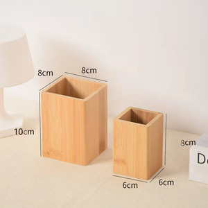 Portapenne <span class=keywords><strong>Vintage</strong></span> in Legno Quadrato 8*8*10CM, Supporto per Cancelleria da Scrivania - Product Image 5