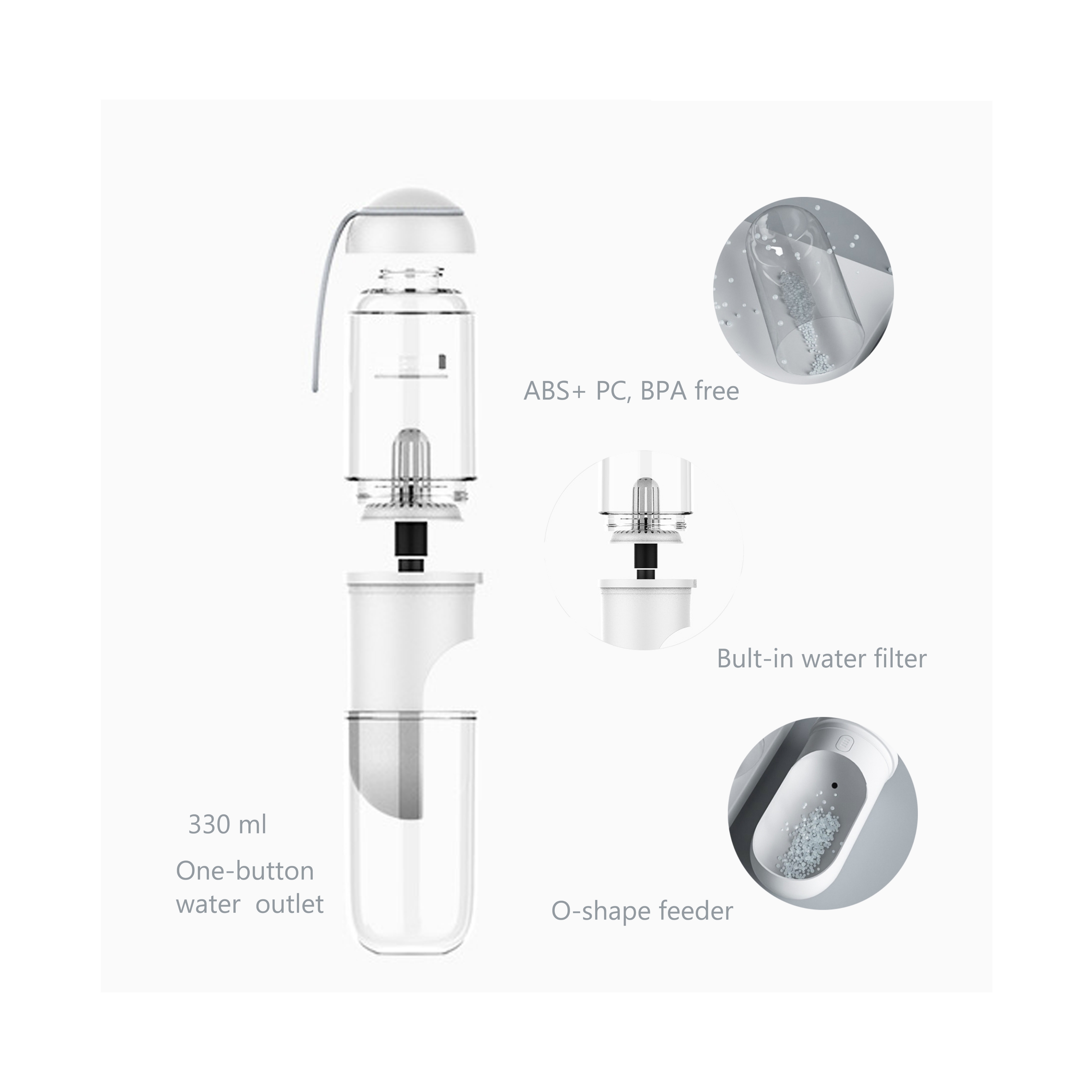 Wholesale Durable Fashion 2 In 1 Pet Dog Water Bottle Portable Pet Outdoor Water Bottle For Large Small Dog