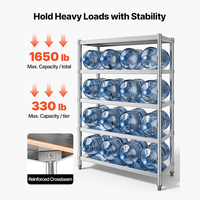 Estantería Comercial de Acero Inoxidable 304 de 4 Niveles con Altura de Estante Ajustable para Almacenamiento en la Cocina