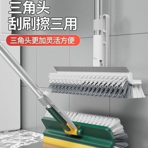 Brosse de nettoyage de sol 5 en 1, poils en nylon, manche long pour carreaux et murs de salle de bains, outil de nettoyage multifonctionnel - Product Image 5